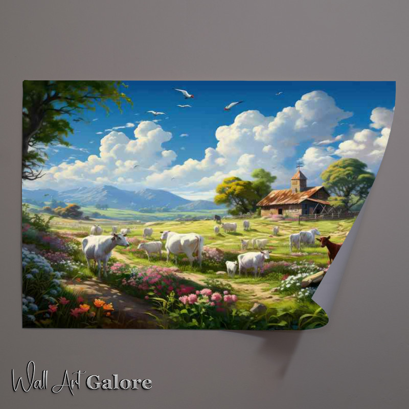 Buy Unframed Poster : (Country Life Classic Cows Farmyard Elegance)