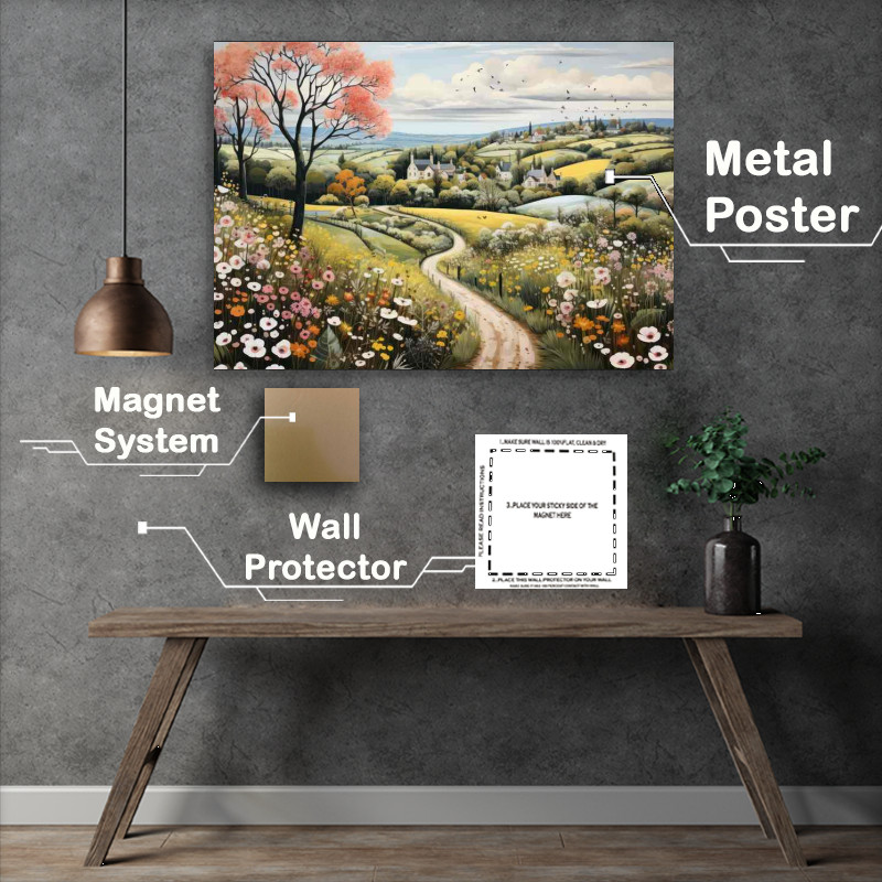 Buy Metal Poster : (Countryside Enchantment Whimsical Scenes of Beauty)
