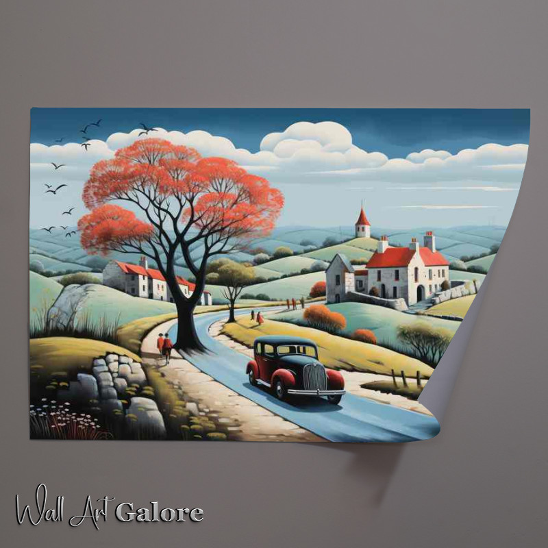 Buy Unframed Poster : (Cozy Cottage Chronicles Car On The Road)