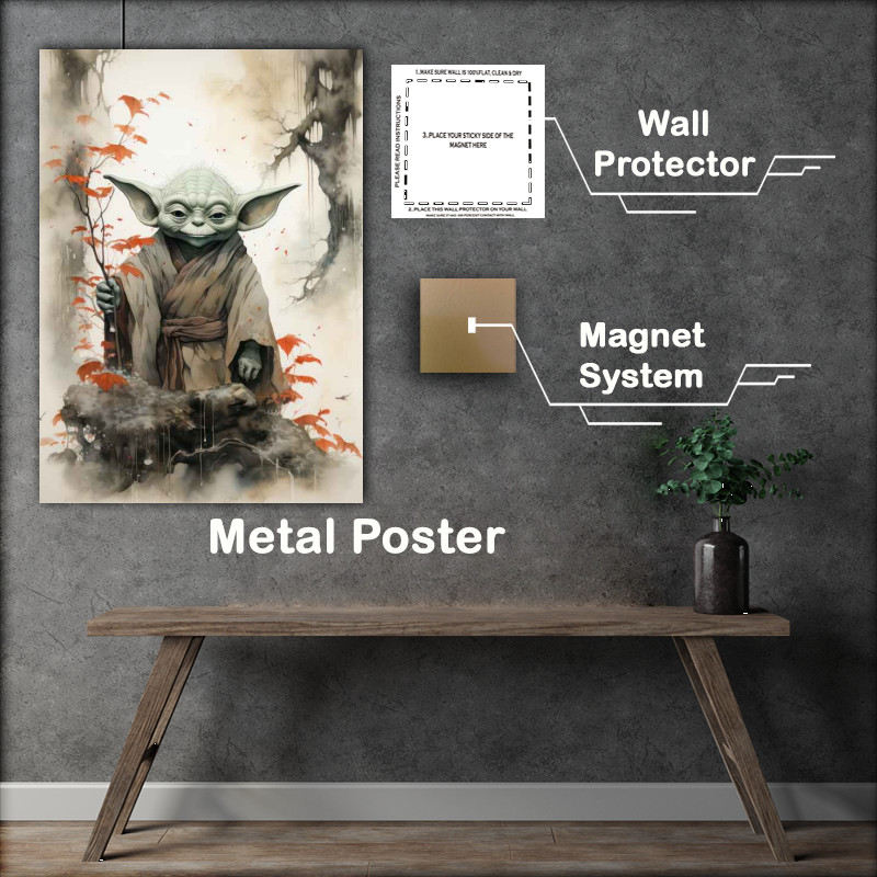 Buy Metal Poster : (Yoda Japanese ink style)