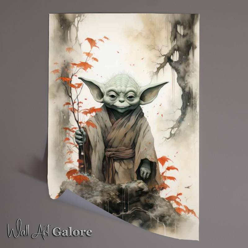 Buy Unframed Poster : (Yoda Japanese ink style)
