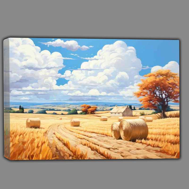 Buy Canvas : (Golden Fields Farmers Harvest Hay Bales)