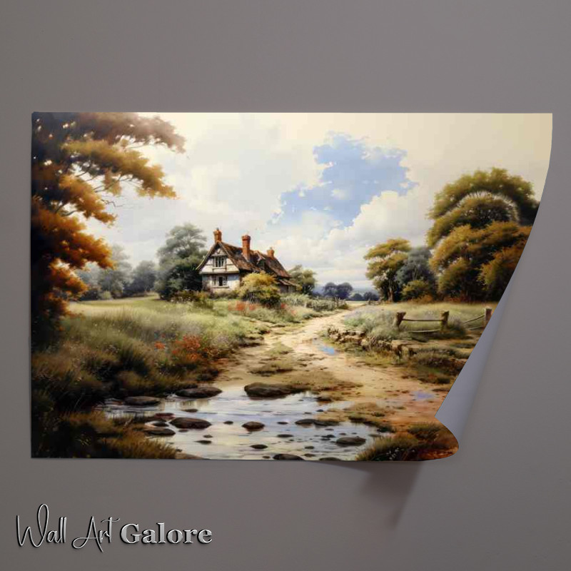 Buy Unframed Poster : (Harmony Riverside Cottage English Countryside)