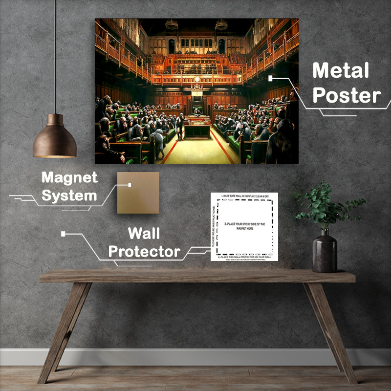 Buy Metal Poster : (Monkey Parliment)