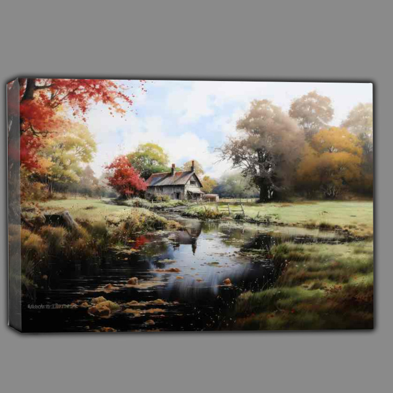 Buy Canvas : (Historic Charm Picturesque English Countryside scene)