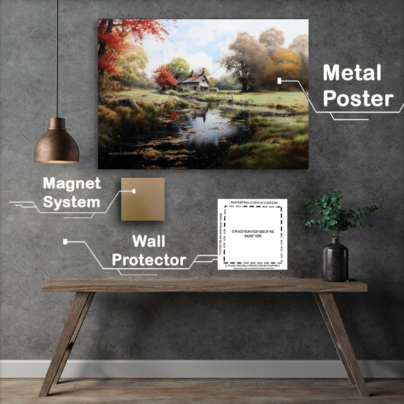 Buy Metal Poster : (Historic Charm Picturesque English Countryside scene)
