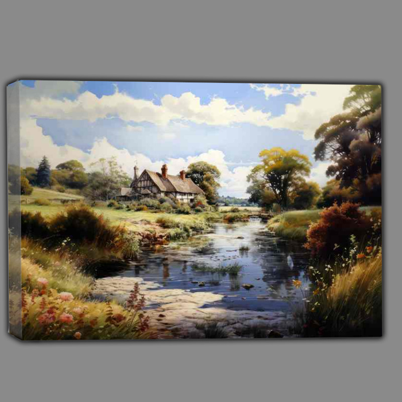 Buy Canvas : (Idyllic Beauty Serene Old English Countryside)