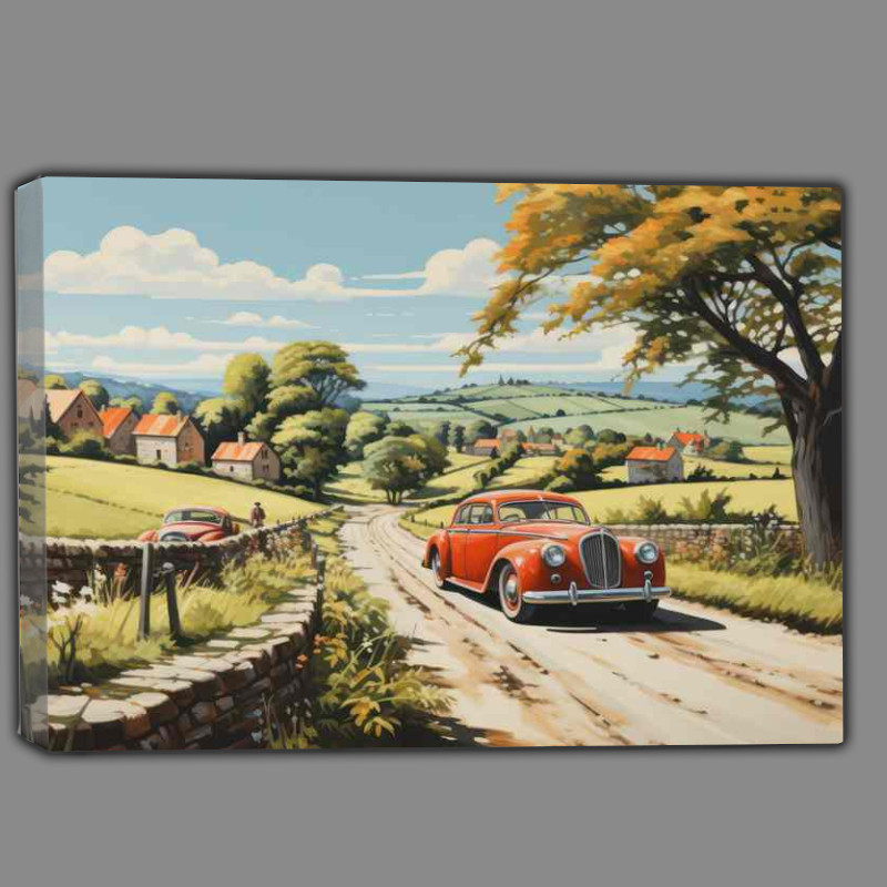 Buy Canvas : (Old Car On The Countryside Roads)