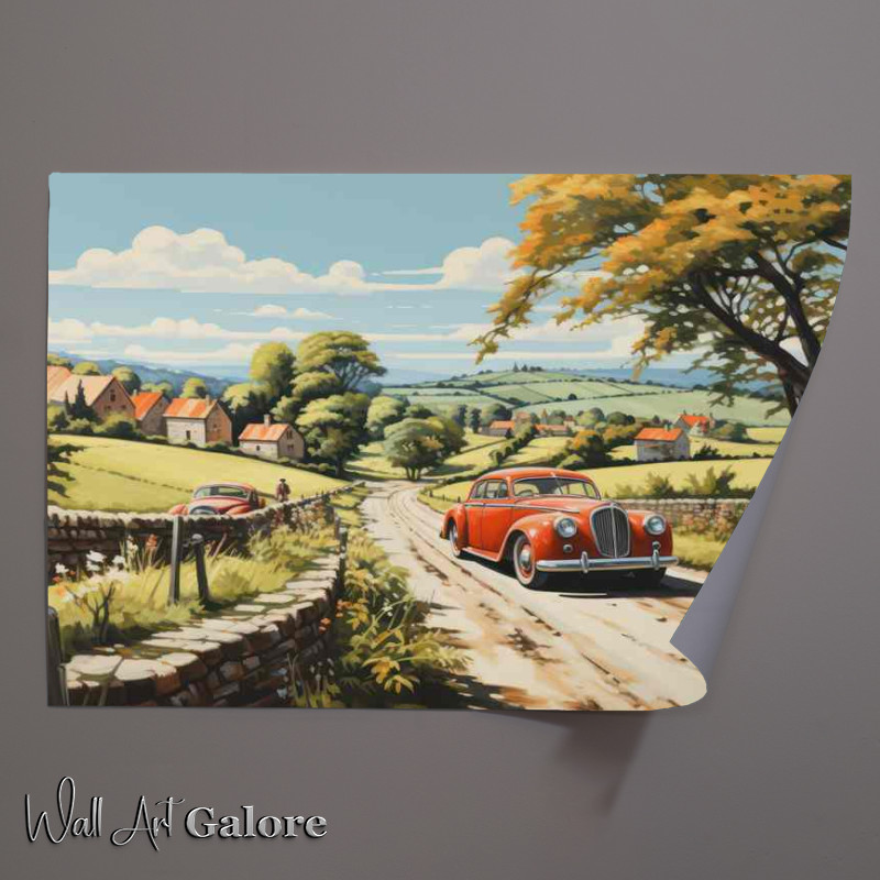 Buy Unframed Poster : (Old Car On The Countryside Roads)