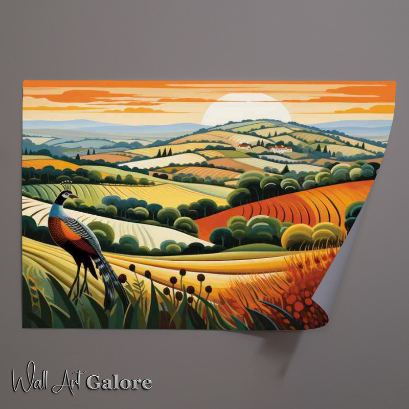 Buy Unframed Poster : (Pheasant in Fields Countryside Scenic Harmony)