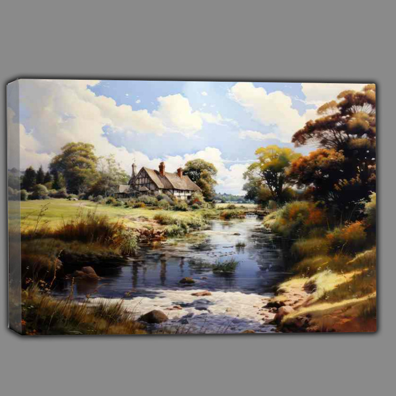 Buy Canvas : (Picturesque Serenity Old English Rural Beauty)