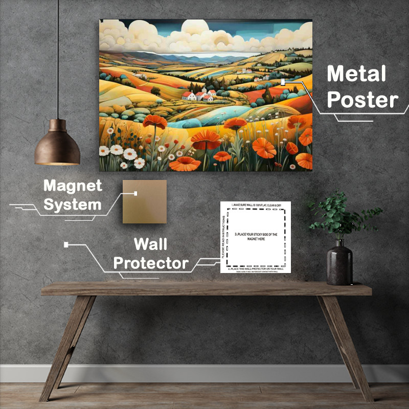 Buy Metal Poster : (Rolling Hills Enchantment Whimsical Scenic Beauty)