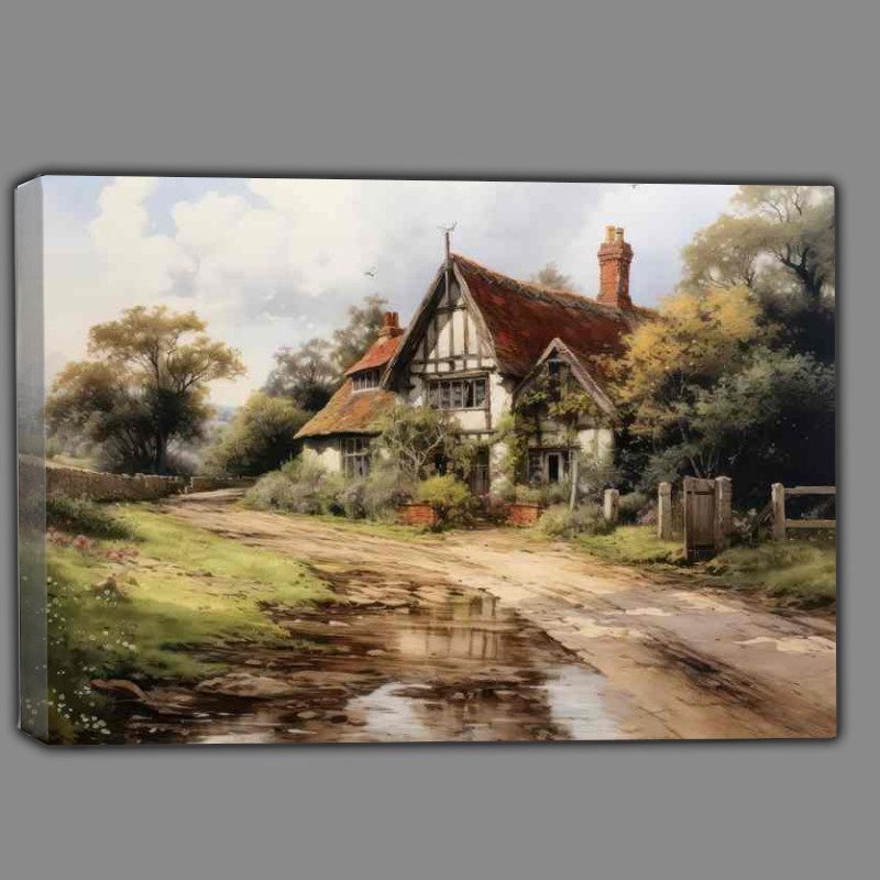 Buy Canvas : (Rustic Charm Old English Countryside Homestead)