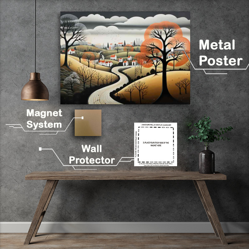 Buy Metal Poster : (Stormy Days in the Village)
