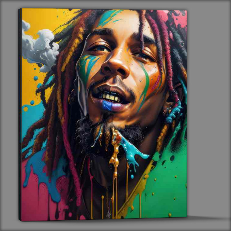 Buy Canvas : (Bob Marley jamming splash art)