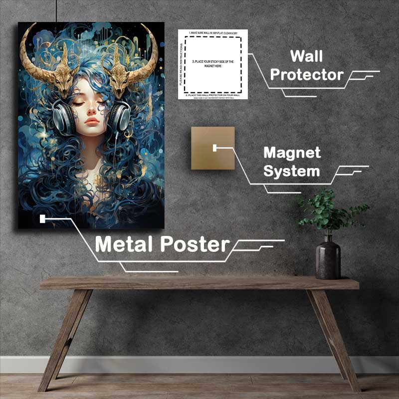 Buy Metal Poster : (Neon Nightmares Bright Hues in Surreal Scenes)