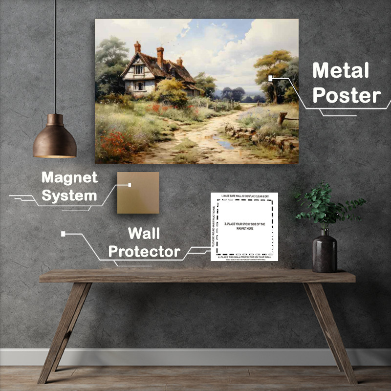 Buy Metal Poster : (Timeless Tranquility Old English Countryside Scene)