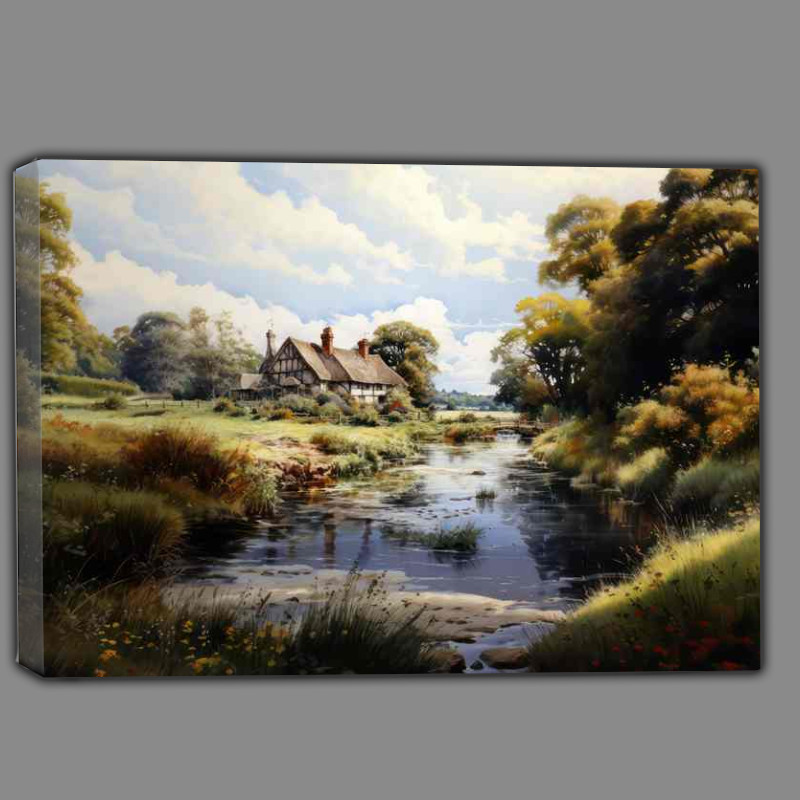 Buy Canvas : (Tranquil Beauty Old English Countryside Splendor)