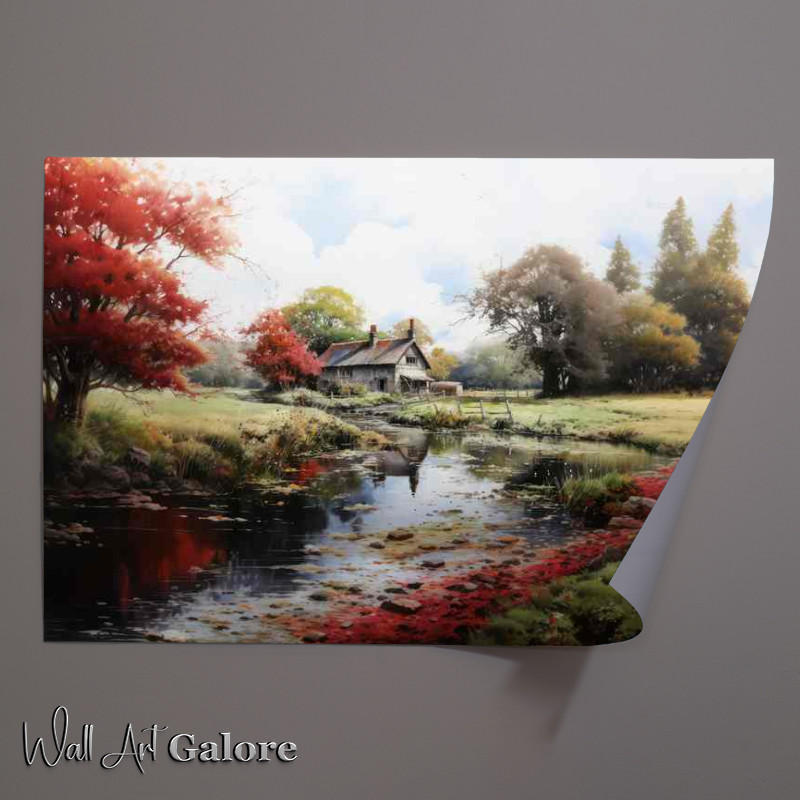Buy Unframed Poster : (Tranquil Beauty Old English Countryside cottage)