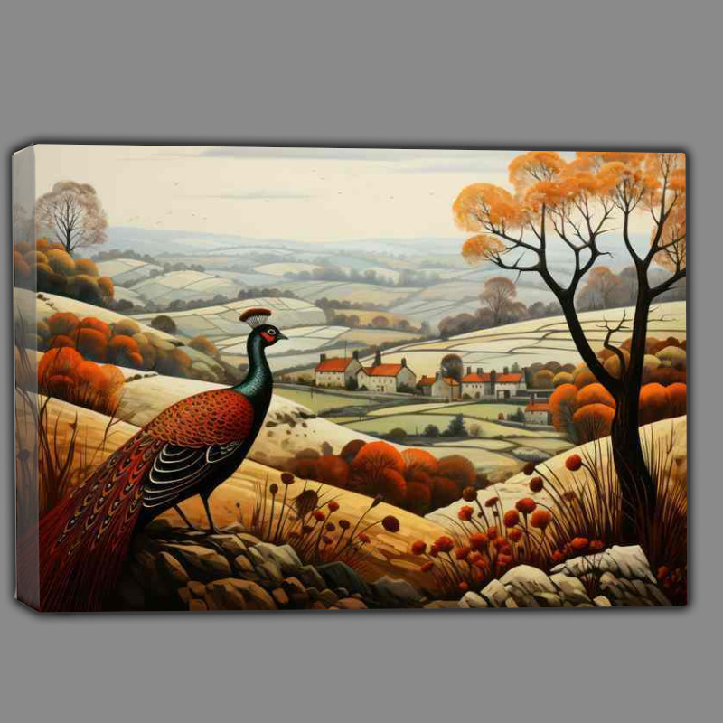 Buy Canvas : (Tranquil Countryside Pheasant in Rustic Elegance)