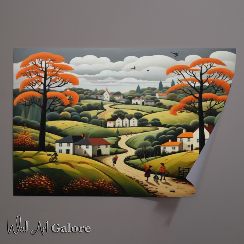 Buy Unframed Poster : (Village Whimsy Enchanting Colors and Quaintness)
