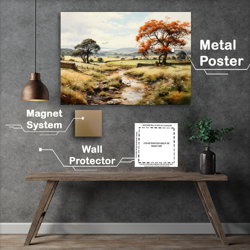 Buy Metal Poster : (Vintage Allure Old English Countryside Beauty)