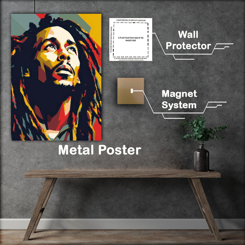 Buy Metal Poster : (Bob Marley pop art)