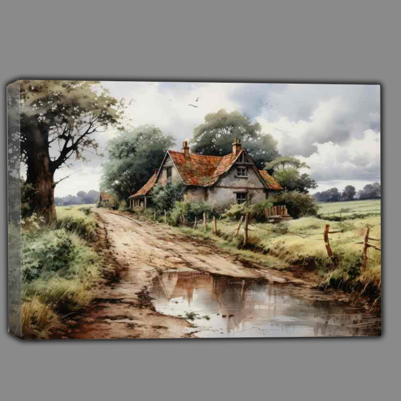 Buy Canvas : (Vintage Elegance Picturesque English Countryside Scene)