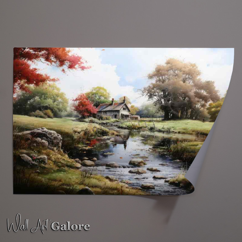 Buy Unframed Poster : (Watercolour Dreams Cottage by English River)