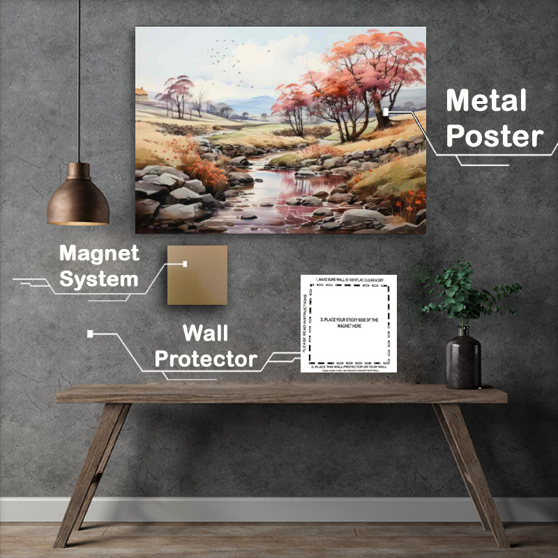 Buy Metal Poster : (Whimsical Enchanting Visions of Countryside River)