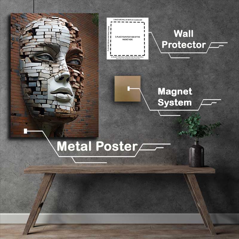Buy Metal Poster : (Patterns of Perception Seeing Shapes in A Brick Wall)