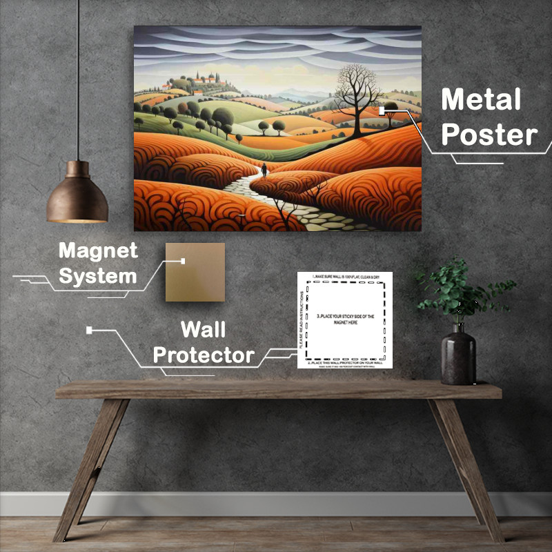 Buy Metal Poster : (whimsical walk through the English Countryside)
