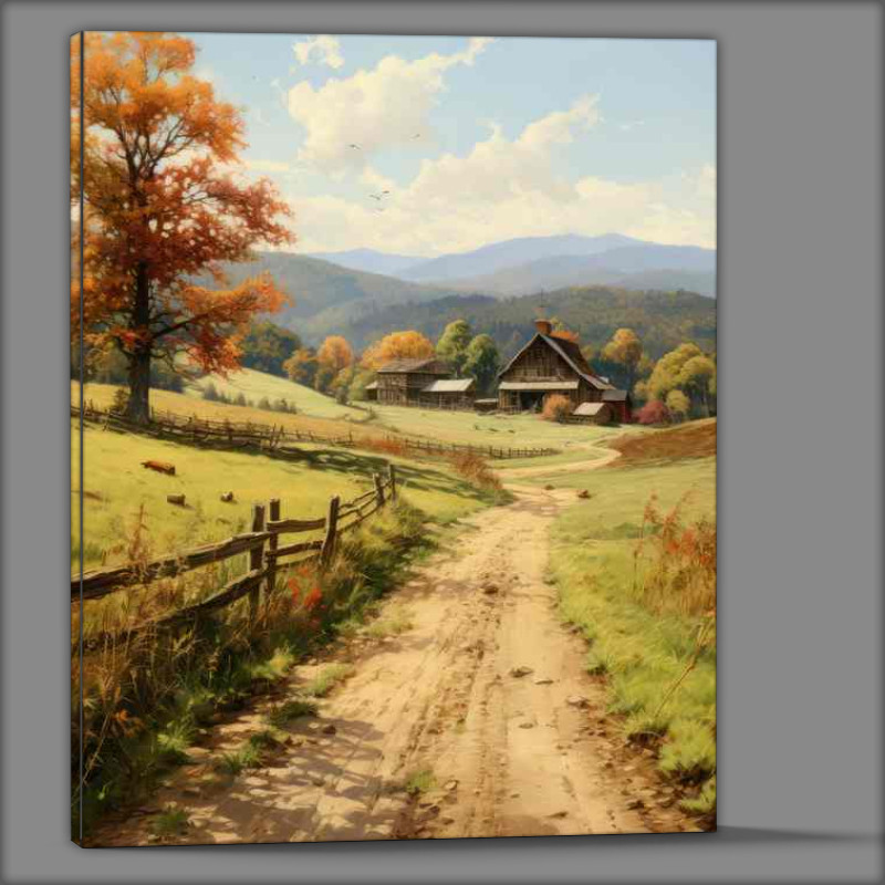 Buy Canvas : (Countryside Serenity On The Farm)