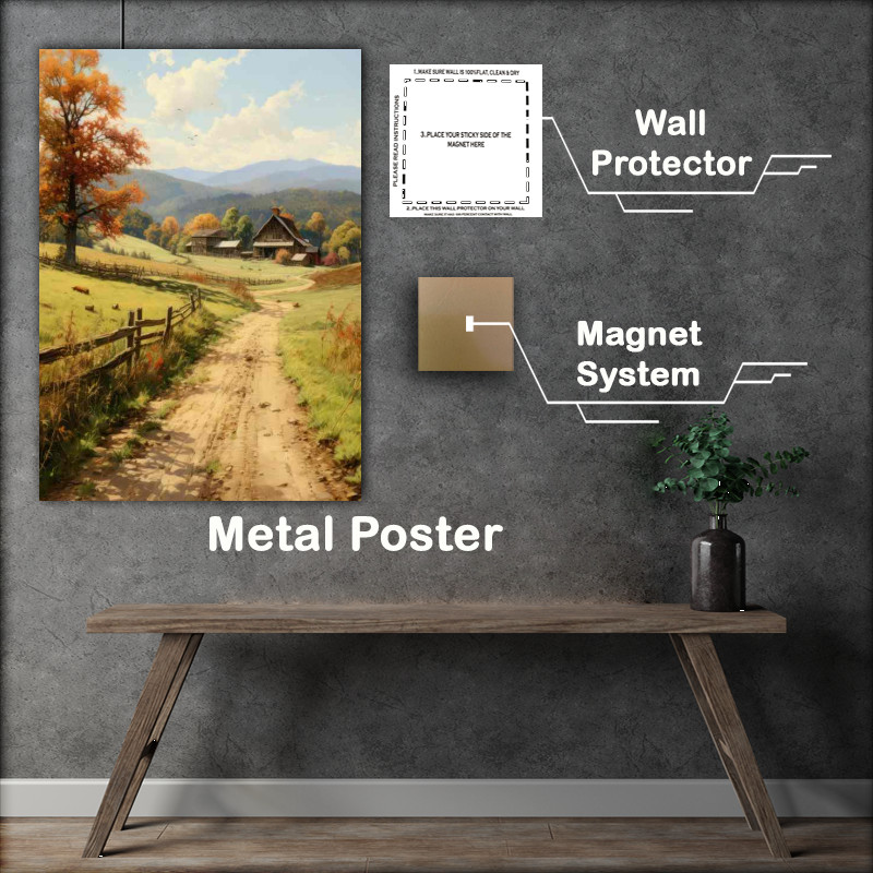 Buy Metal Poster : (Countryside Serenity On The Farm)