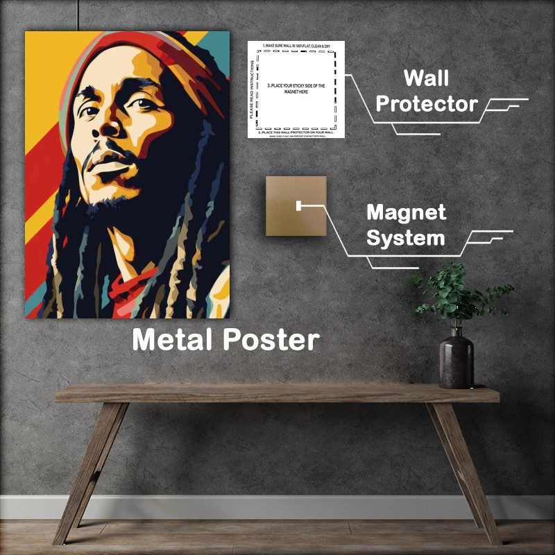 Buy Metal Poster : (Bob Marley pop art style)