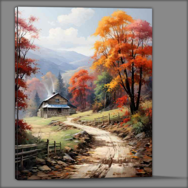 Buy Canvas : (Enchanting Rural Abode In The Autumn)