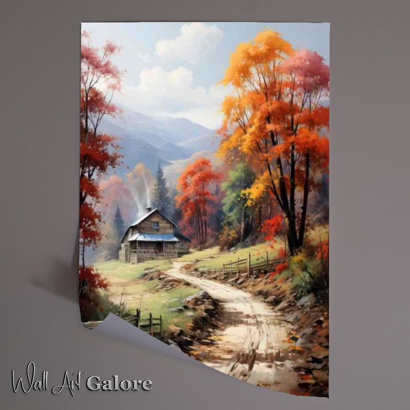 Buy Unframed Poster : (Enchanting Rural Abode In The Autumn)