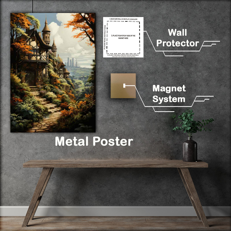 Buy Metal Poster : (Harmonious Rural Tapestry in the Village)