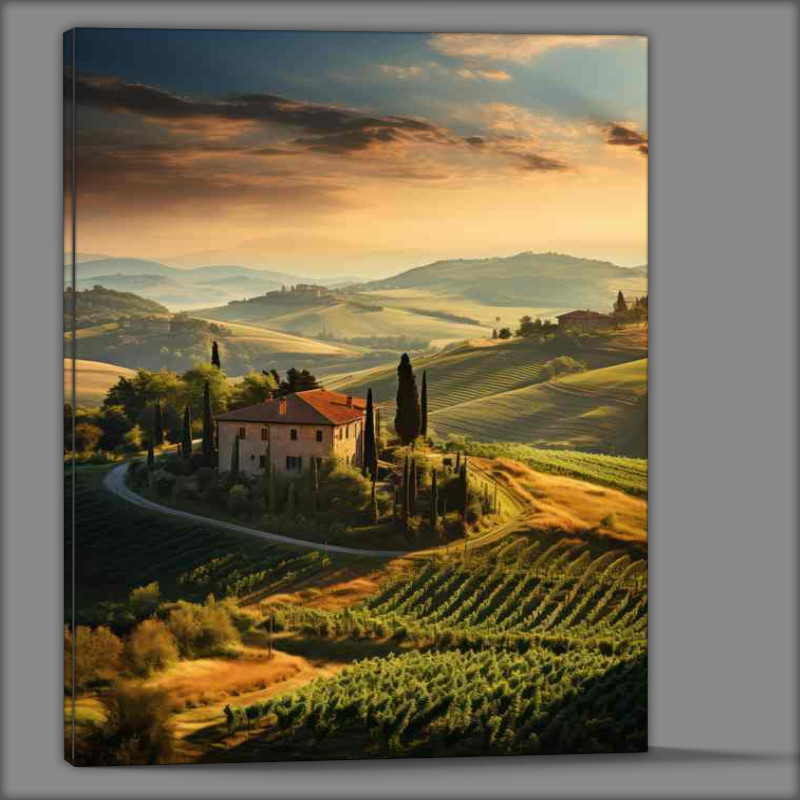 Buy Canvas : (Idyllic Landscape Elegance In The Morning)
