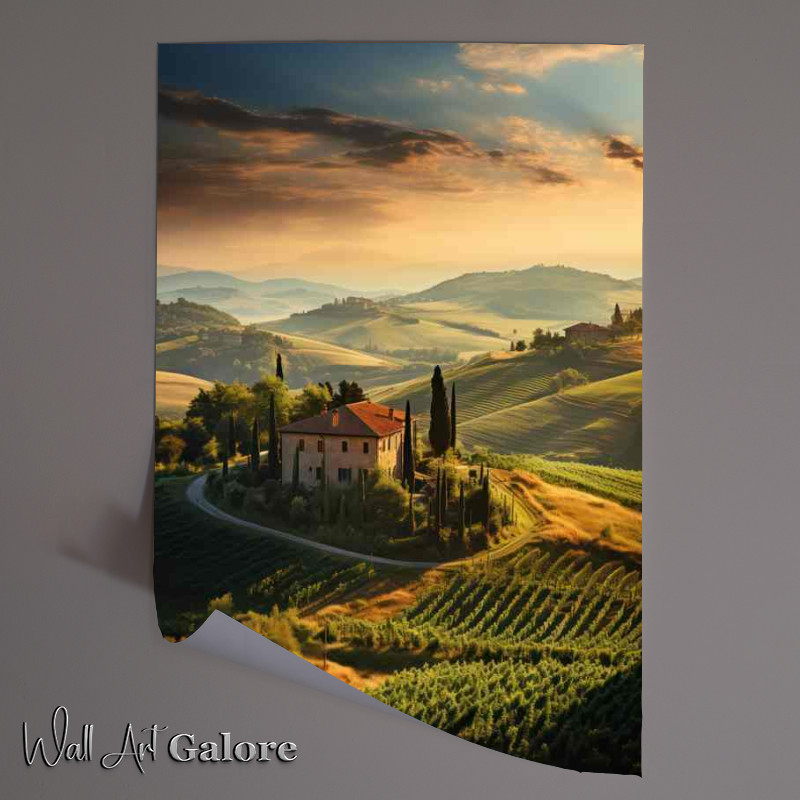 Buy Unframed Poster : (Idyllic Landscape Elegance In The Morning)