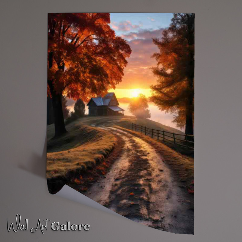 Buy Unframed Poster : (Serene Rural Poetry A Long Lane)