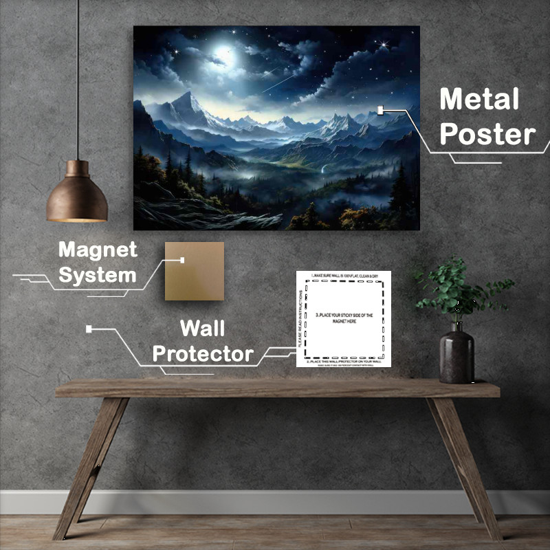 Buy Metal Poster : (Mountains And Milky Way)