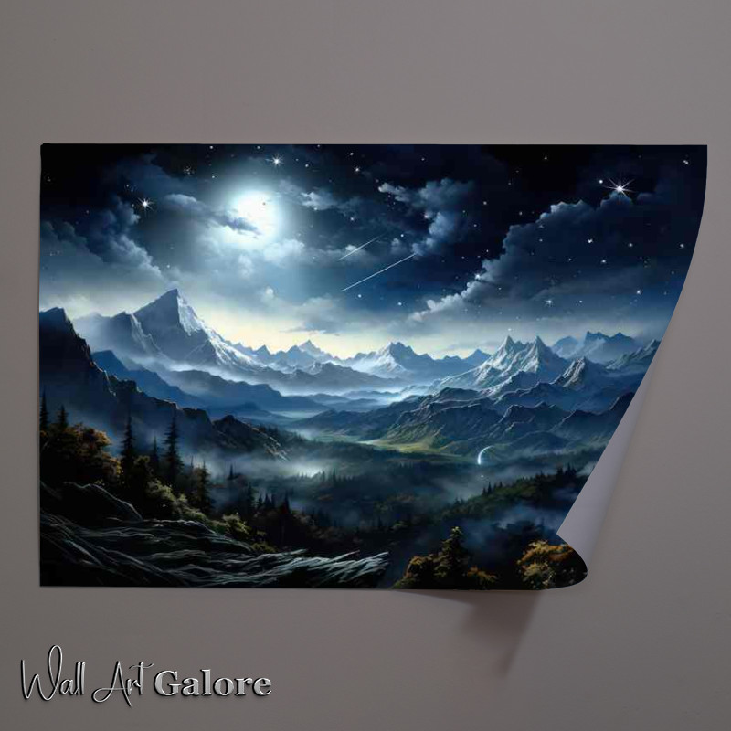 Buy Unframed Poster : (Mountains And Milky Way)