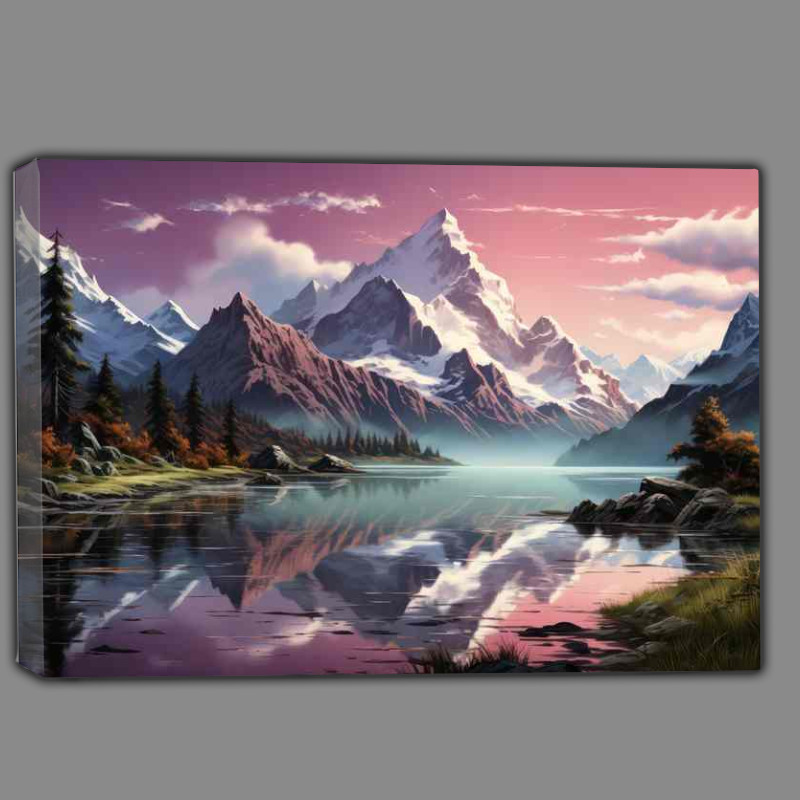 Buy Canvas : (Mountian Peaks in pastels)