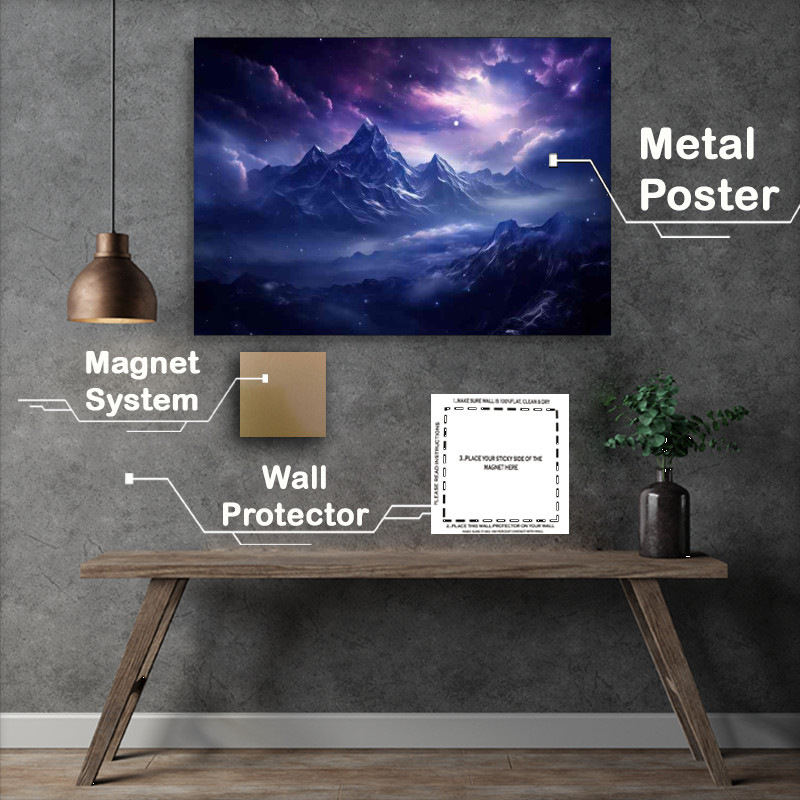 Buy Metal Poster : (Nightime Mountain Gaze)