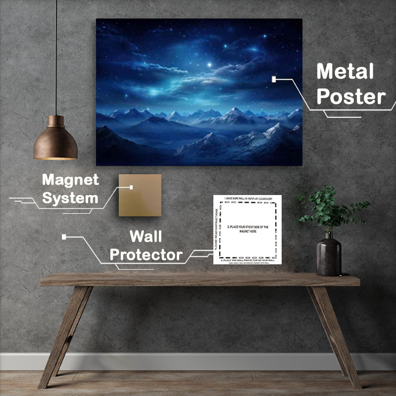 Buy Metal Poster : (Starlight Mountains)