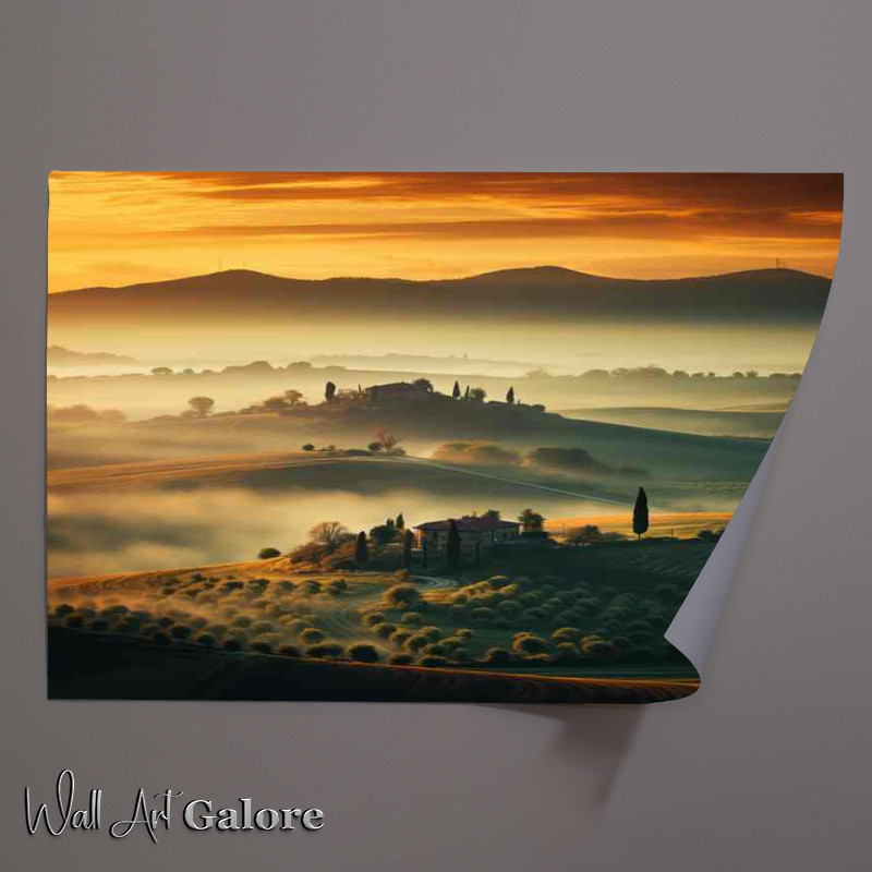 Buy Unframed Poster : (Tuscany Bathed in Morning Sunlight)