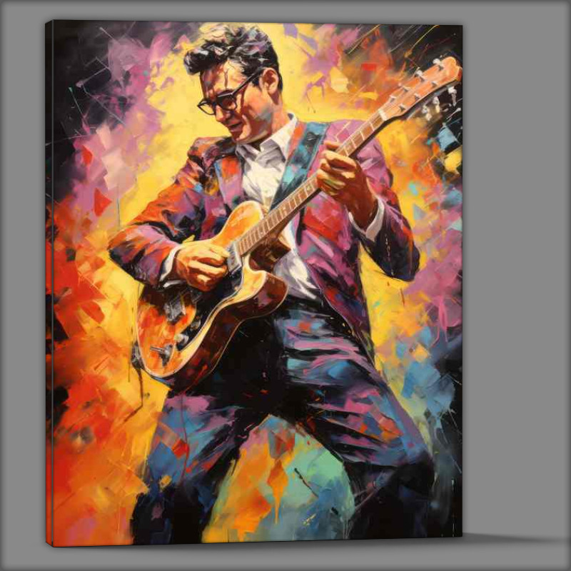 Buy Canvas : (Buddy Holly Very colourful splash art style)