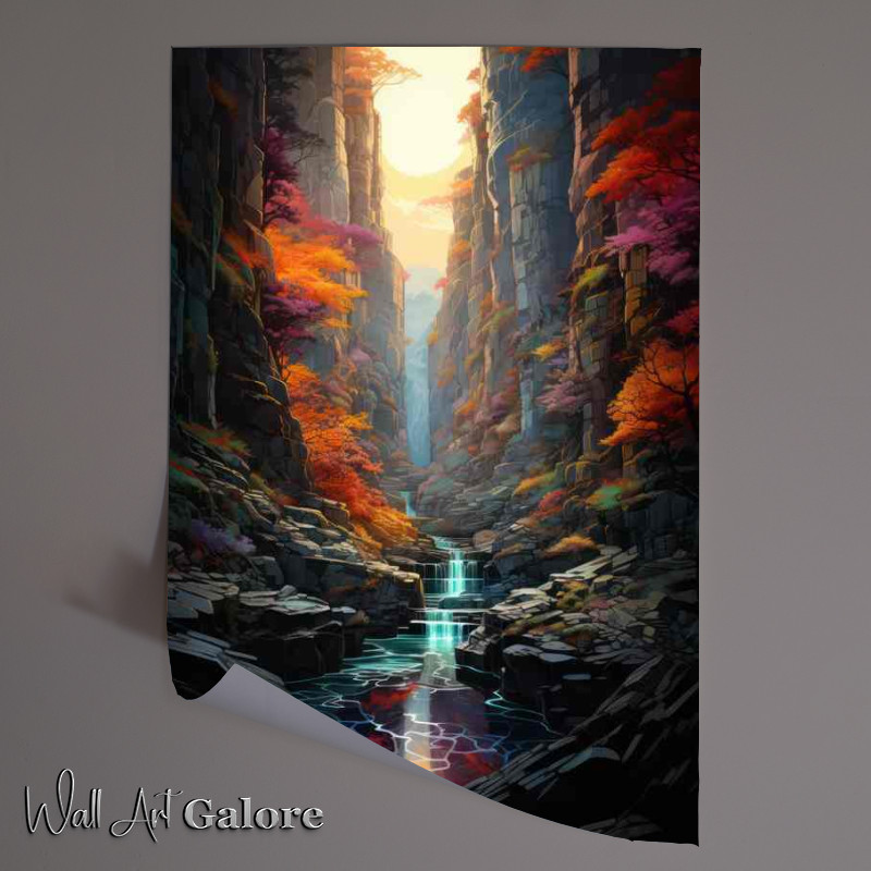 Buy Unframed Poster : (A Walk Amongst Rainbow falls)