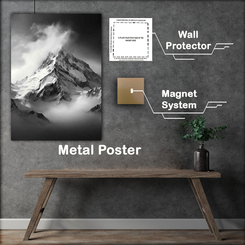 Buy Metal Poster : (Amazing Top Of The Mountain Mist Setting)